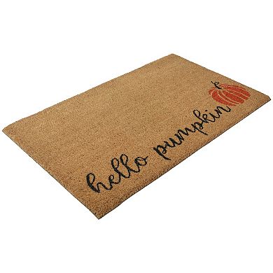 Natural Coir "Hello Pumpkin" Fall Harvest Doormat 18" x 30"