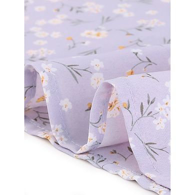 Women's Floral Print Long Sleeve Spring Flowy Midi Boho Dress