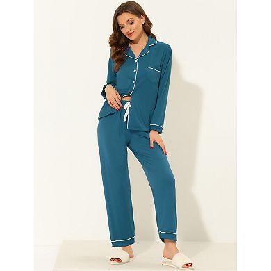 Women's Pajama Sleep Shirt Nightwear Sleepwear Lounge Modal Pj Sets