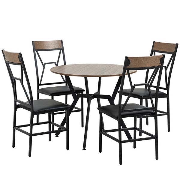 Dining Table Set Industrial Kitchen Table And Chairs Set 5 Pieces