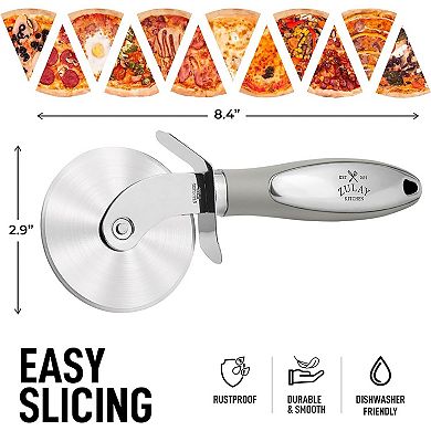 Zulay Kitchen Pizza Cutter Wheel With Non Slip Ergonomic Handle