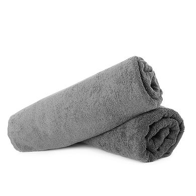 Scala Microfiber Hair Towel Wrap Rectangle Twist for Women (2 Pack)