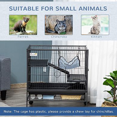 3 Tiers Small Animal Cage For Ferret Chinchilla Sugar Glider Strong Metal Wire