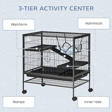 3 Tiers Small Animal Cage For Ferret Chinchilla Sugar Glider Strong Metal Wire