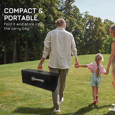 Outsunny Reversible Outdoor Rug With Carry Bag, 9' X 12'