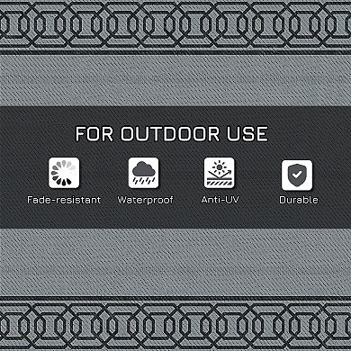 Outsunny Reversible Outdoor Rug With Carry Bag, 9' X 12'