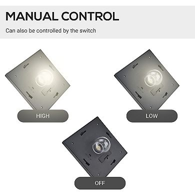 Outsunny 72inch Outdoor Solar Light Post, Triple Head Lamp