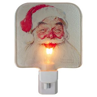 6" Norman Rockwell 'Santa Claus' Glass Christmas Night Light