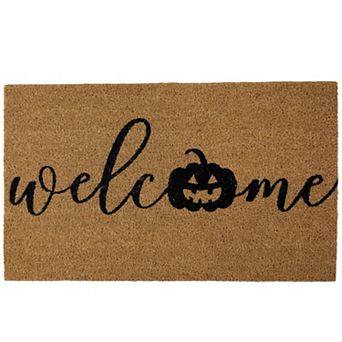 Natural Coir Pumpkin "Welcome" Halloween Doormat 18" x 30"