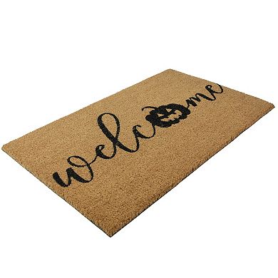 Natural Coir Pumpkin "Welcome" Halloween Doormat 18" x 30"