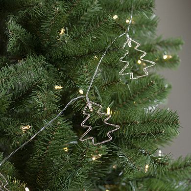 4' LED Lighted B/O Gold Wire Mini Tree Christmas Garland - Warm White Lights