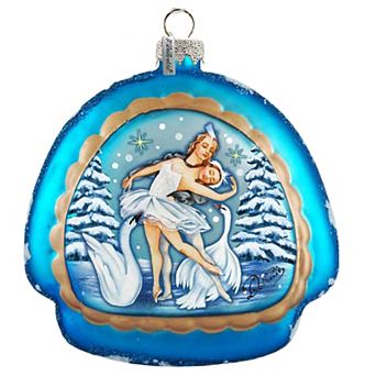 G.Debrekht Swan lake rainbow, Scenic Glass Ornament by G. DeBrekht