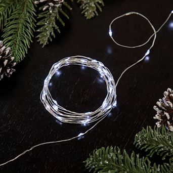 100 Pure White LED Micro Fairy Lights - 16.25 ft Copper Wire
