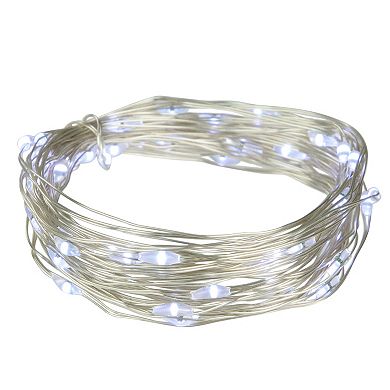 100 Pure White LED Micro Fairy Lights - 16.25 ft Copper Wire