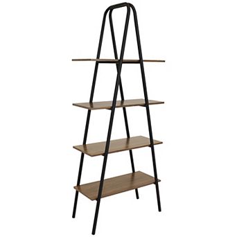 Sunnydaze 4 tier Industrial-Style Ladder Bookshelf - Brown