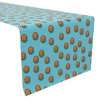 Table Runner, 100% Cotton, 16x90", Pixel Burgers