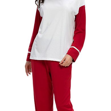 Women's Sleepwear Round Neck Nightwear with Pants Loungewear Pajama Set