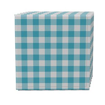 Napkin Set of 4, 100% Cotton, 20x20", Plaid 20