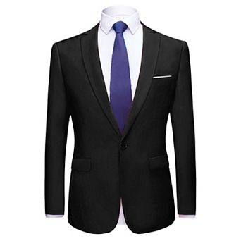 Men's Dress Slim Fit Blazer Single Breasted One Button Prom Suit Sports Coat