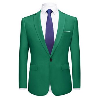 Men's Dress Slim Fit Blazer Single Breasted One Button Prom Suit Sports Coat