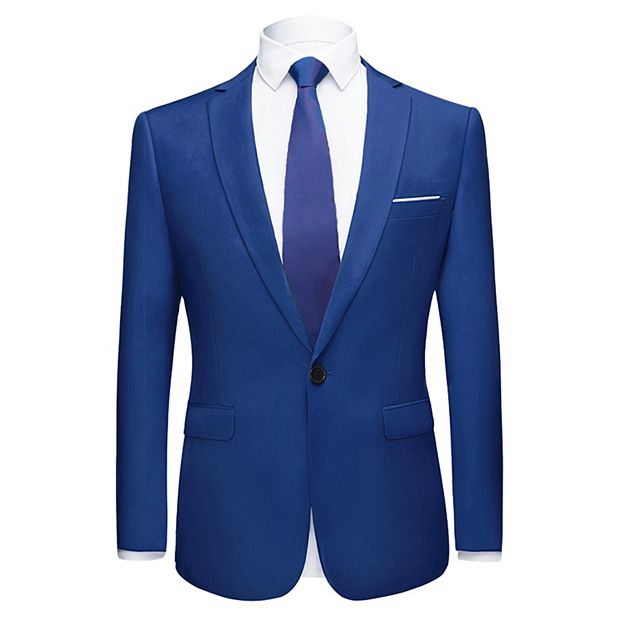 Men s Dress Slim Fit Blazer Single Breasted One Button Prom Suit Sports Coat