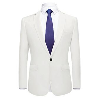 Men's Dress Slim Fit Blazer Single Breasted One Button Prom Suit Sports Coat