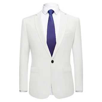 Men's Dress Slim Fit Blazer Single Breasted One Button Prom Suit Sports Coat