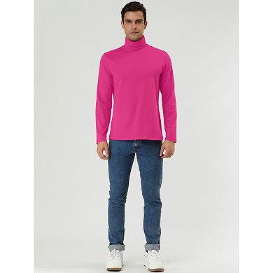Men's Pullover Turtle Neck Long Sleeves Stretchy Slim Fit Tops