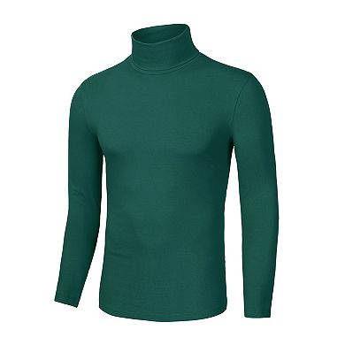 Men's Pullover Turtle Neck Long Sleeves Stretchy Slim Fit Tops