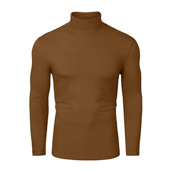 Men's Pullover Turtle Neck Long Sleeves Stretchy Slim Fit Tops