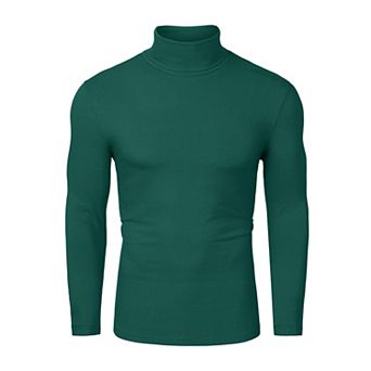Men's Pullover Turtle Neck Long Sleeves Stretchy Slim Fit Tops