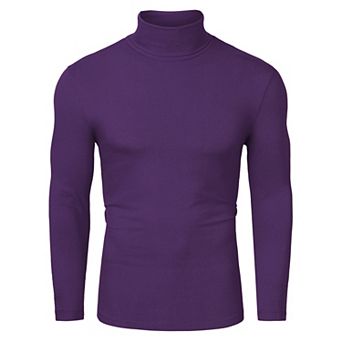Men's Pullover Turtle Neck Long Sleeves Stretchy Slim Fit Tops
