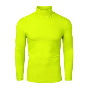 Men's Pullover Turtle Neck Long Sleeves Stretchy Slim Fit Tops