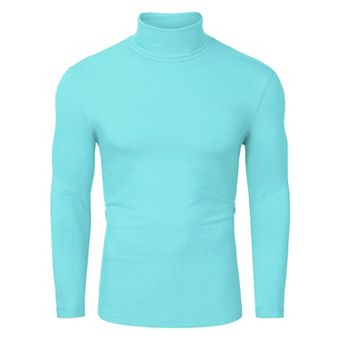 Men's Pullover Turtle Neck Long Sleeves Stretchy Slim Fit Tops