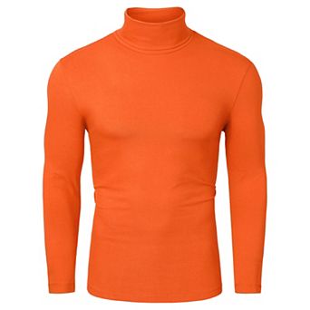 Men's Pullover Turtle Neck Long Sleeves Stretchy Slim Fit Tops