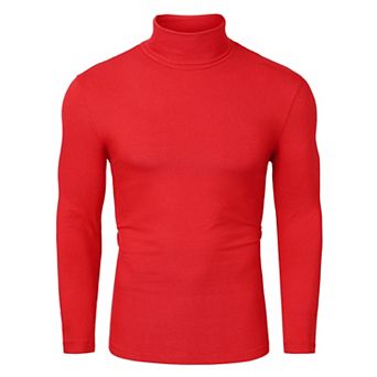Men's Pullover Turtle Neck Long Sleeves Stretchy Slim Fit Tops