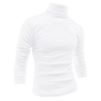 Men's Pullover Turtle Neck Long Sleeves Stretchy Slim Fit Tops