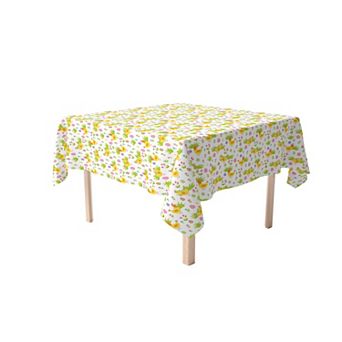 Square Tablecloth, 100% Cotton, 60x60", Cute Springtime Easter