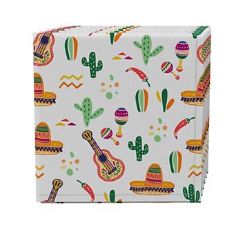 Napkin Set of 4, 100% Cotton, 20x20", Cinco De Mayo Celebration