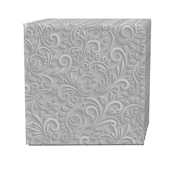 Napkin Set of 4, 100% Cotton, 20x20", Floral Vines Wedding