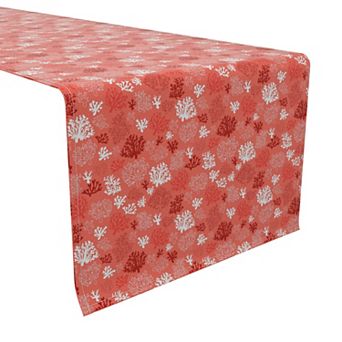 Table Runner, 100% Cotton, 16x108", Bold Seaside Coral