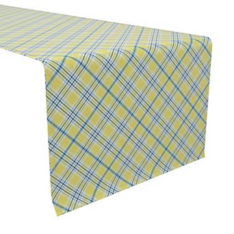 Table Runner, 100% Cotton, 16x108", Plaid 13
