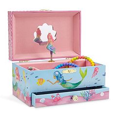 Juvale Small Floral Little Girls Jewelry Box with 3 Drawers, Wooden  Organizer for Necklaces, Earrings, Kids Hair Accessory Storage (6 x 4.5 In)