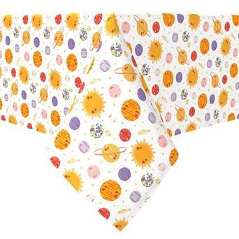 Square Tablecloth, 100% Cotton, 60x60", Solar System Pattern