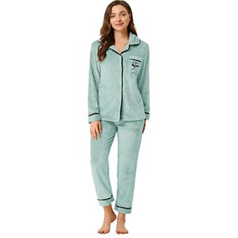 Women's Pajama Sets Sleepwear Button Down Soft Night Suit Pj Lounge Sets