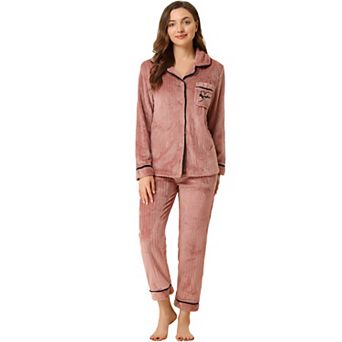 Women's Pajama Sets Sleepwear Button Down Soft Night Suit Pj Lounge Sets