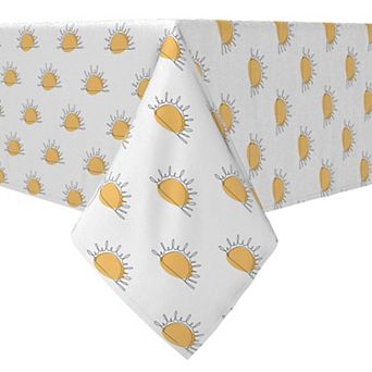 Square Tablecloth, 100% Cotton, 60x60", Watercolor Sun