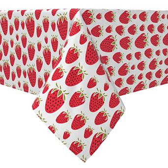 Square Tablecloth, 100% Cotton, 60x60", Strawberry Dessert