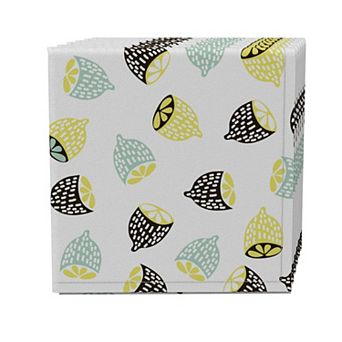 Napkin Set of 4, 100% Cotton, 20x20", Modern Citrus Fruit
