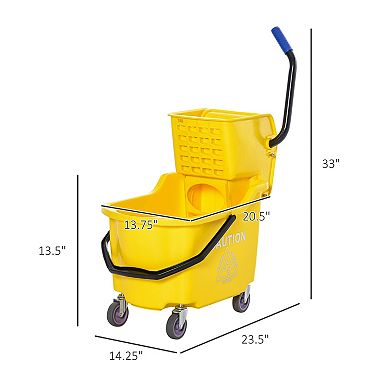 Home Janitorial Cleaning Floor Bucket With 34 Quart Capacity And Metal Handle